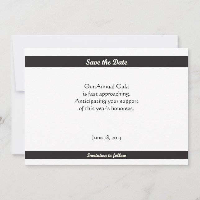 Simple Black Tie Save-the-Dates Save The Date (Front)