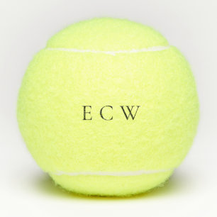 Simple Black Triple Monogram Tennis Balls
