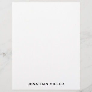 Simple Black Typographic Name Stationery