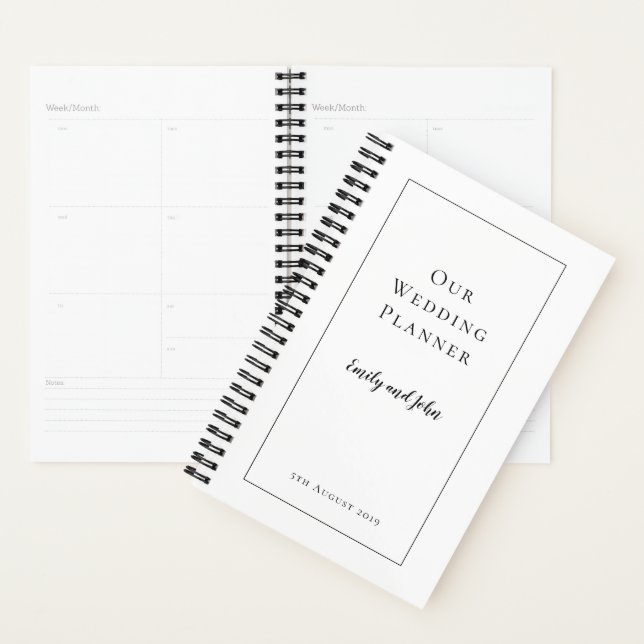 Simple Black typography and border Wedding Planner (Display)