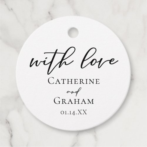 Simple Black Typography Chic Modern Formal Wedding Favor Tags