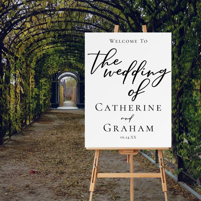 Simple Black Typography Formal Wedding Welcome Foam Board (Creator Uploaded)