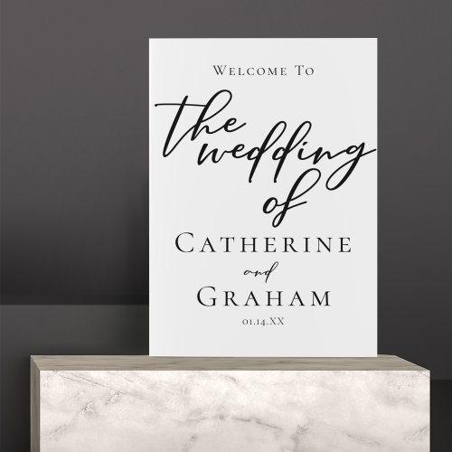 Simple Black Typography Formal Wedding Welcome Poster