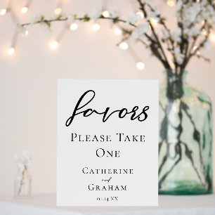 Simple Black Typography Take One Wedding Favors Foam Board