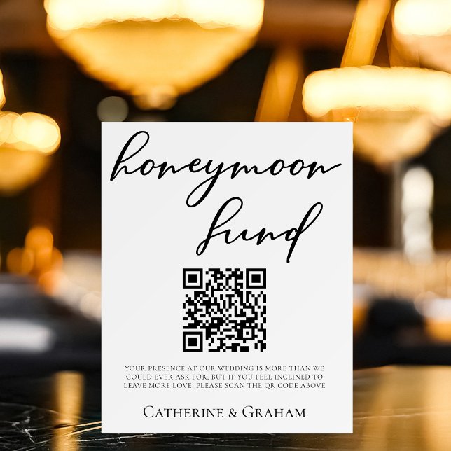 Simple Black Typography Wedding Honeymoon Fund Foam Board (Creator Uploaded)