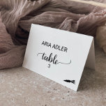 Simple Black Vegetarian Meal Option Placecard Table Number<br><div class="desc">These simple black vegetarian meal option placecards are perfect for a rustic or modern theme wedding. The minimalist design features an elegant brush script font and a carrot icon. Use these meal selection place cards as an easy way to make sure your guests are served the correct meal at your...</div>