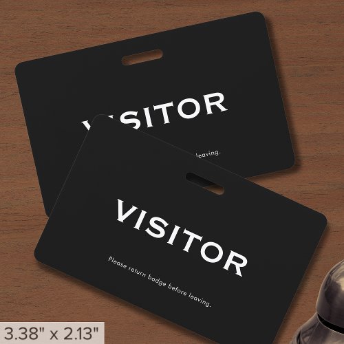 Simple Black Visitor Badge