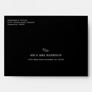 Simple Black Wedding Envelope