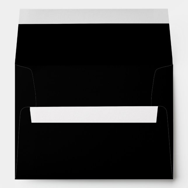 Simple Black Wedding Invitation Envelope (Back (Bottom))