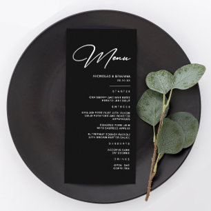 Simple Black Wedding Menu