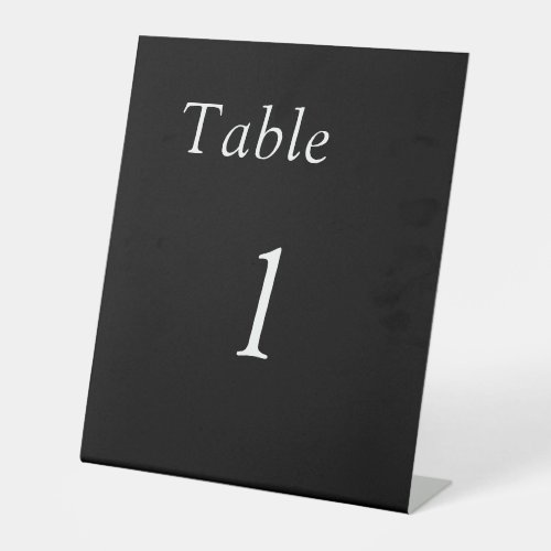 Simple Black Wedding Table Number Pedestal Sign