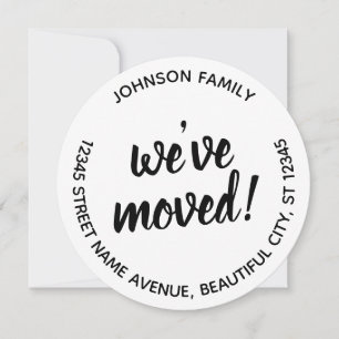 Simple Black We've Moved Script Modern Chic Moving Announcement