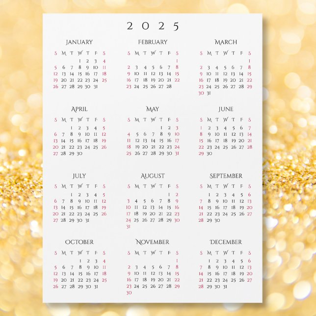Simple Black White 2025 New Year Magnetic Calendar (Simple Black White 2025 New Year Magnetic Calendar)