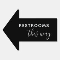 Simple Black & White Arrow Wedding Restroom