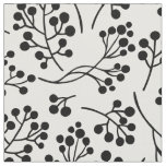 Simple Black White Berry Botanical Pattern Fabric