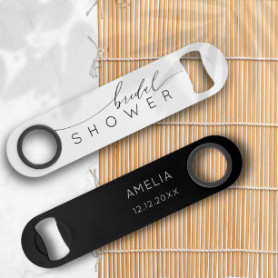 Simple Black & White Bridal Shower Bar Key