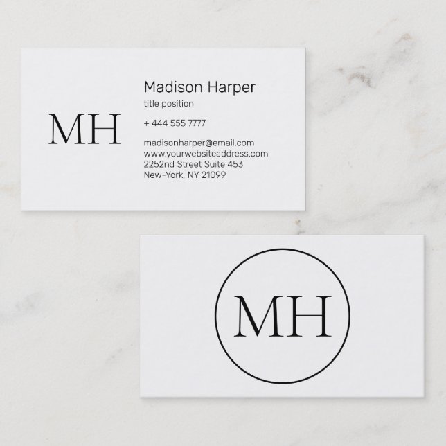 Simple Black & White Business Card (Front/Back)