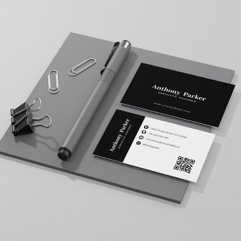 Simple Black & White  Business Card by gogaonzazzle at Zazzle