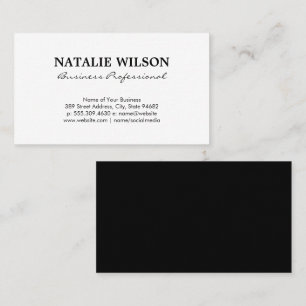 Simple Black White Business Card