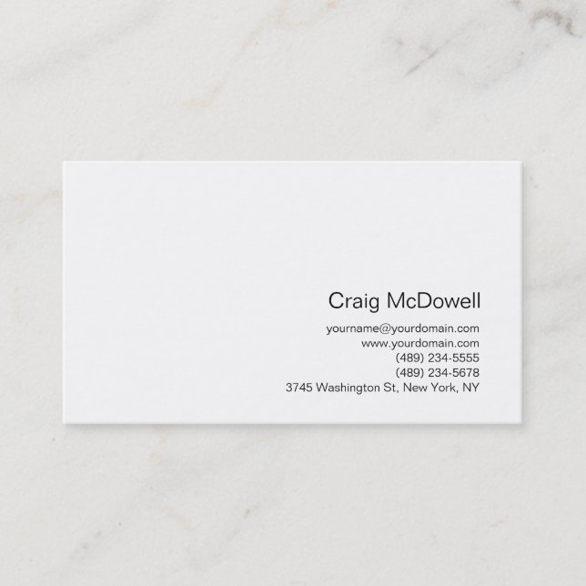 Simple Black White Business Card For Professionals (Front)