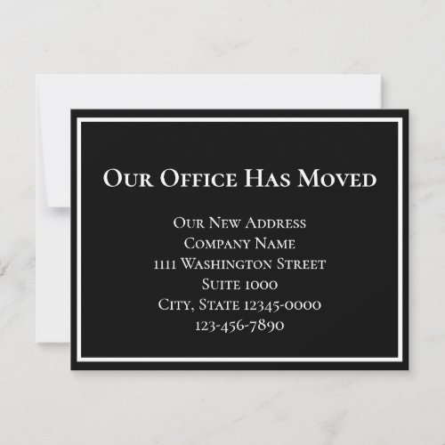Simple Black White Business Moving Announcement
