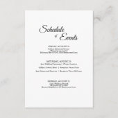 Simple Black White Calligraphy Wedding Schedule Enclosure Card 