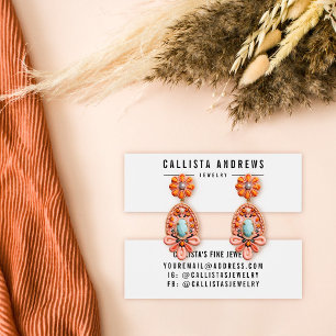 Simple Black White Center Earring Display Card