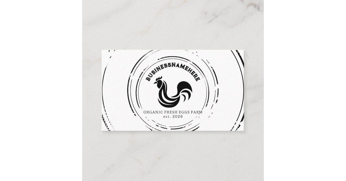 Simple Black White Chicken QR Code Business Card | Zazzle