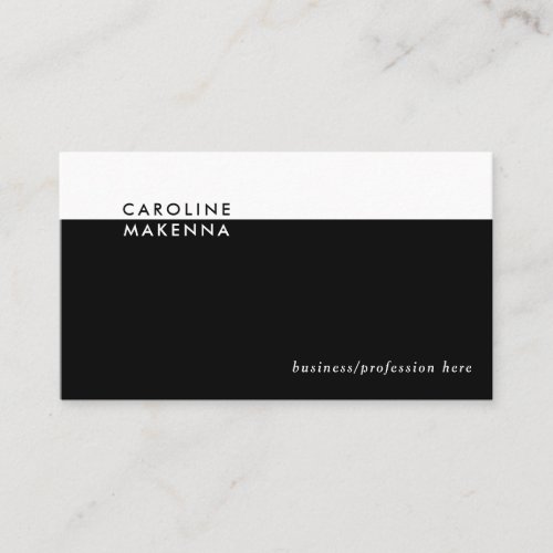 Simple Black White Color Block Professional Business Card