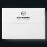 Simple Black White Company Branding Business Logo Envelope<br><div class="desc">Create your own custom envelope with your business logo and your return address on the back flap.  The inside has a pattern of your logo.  This professional envelope is great for creating marketing materials and branding your company mailings.</div>