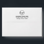 Simple Black White Company Branding Business Logo Envelope<br><div class="desc">Create your own custom envelope with your business logo and your return address on the back flap.  The inside has a pattern of your logo.  This professional envelope is great for creating marketing materials and branding your company mailings.</div>