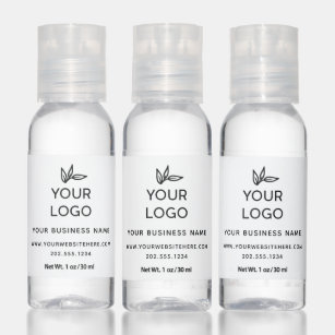 Simple Black & White Company Branding Custom Logo Hand Sanitizer