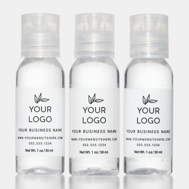 Simple Black & White Company Branding Custom Logo Hand Sanitizer (Set)