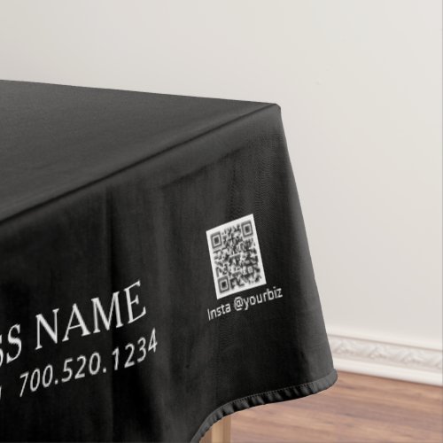 Simple Black  White Company Logo Craft Fair Tablecloth