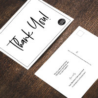 Simple Black White Company Logo Custom Thank You