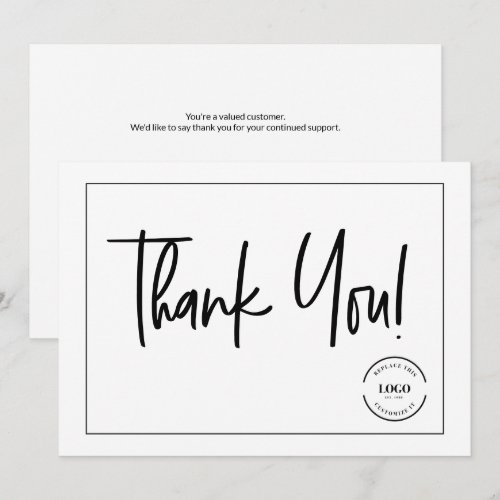 Simple Black White Company Logo Social Thank You  Invitation