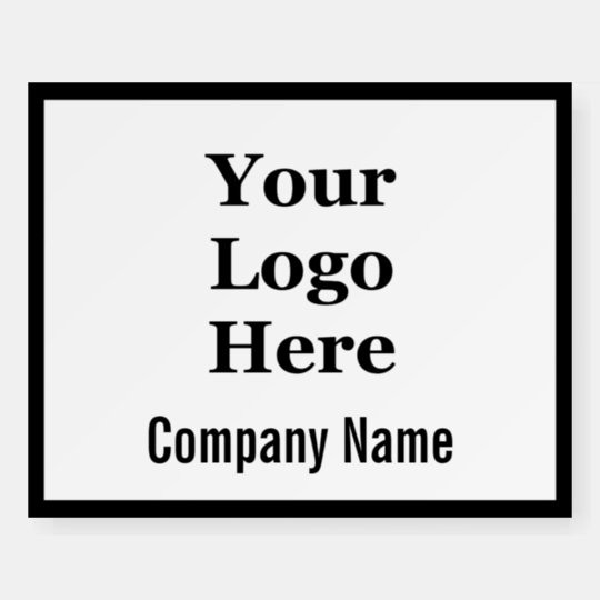 Simple Black & White Company Name Your Logo Here Foam Board | Zazzle.com