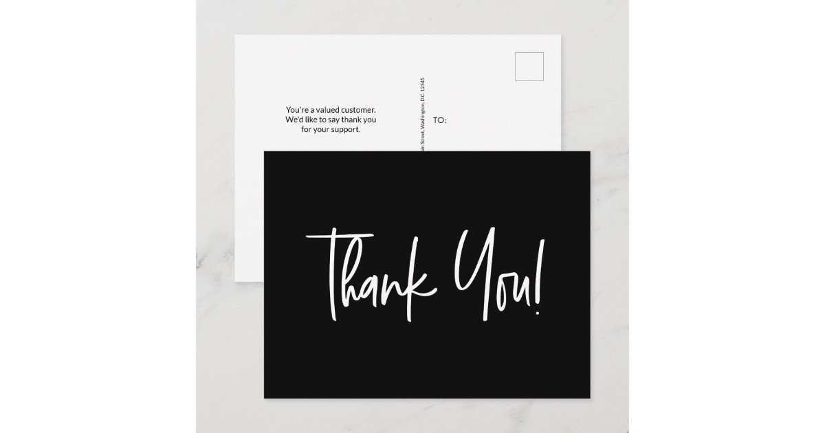 Simple Black White Company NO Logo Custom Postcard | Zazzle