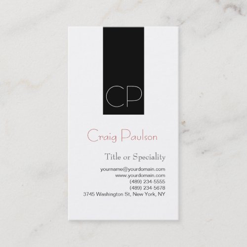 Simple Black White Consultant Business Card