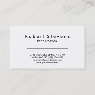 Simple Black White Consultant Business Card
