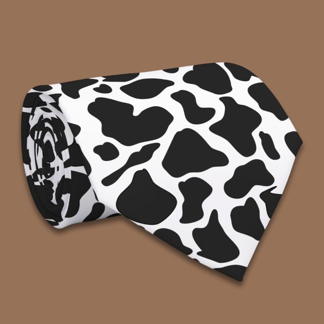 Simple Black White Cow Farm Neck Tie (Creator Uploaded)