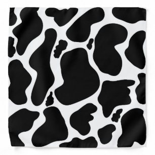 Simple Black white Cow Spots Animal Bandana