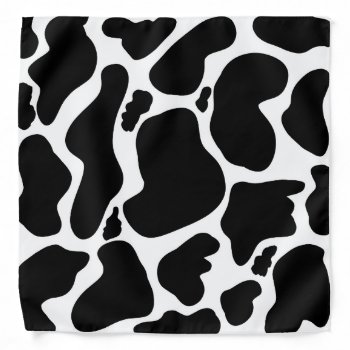 Simple Black White Cow Spots Animal Bandana by Trendy_arT at Zazzle