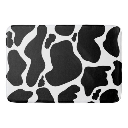 Simple Black white Cow Spots Animal Bath Mat