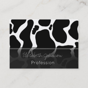 Simple Black white Cow Spots Animal Business Card