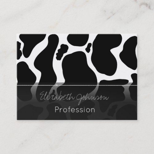 Simple Black white Cow Spots Animal Business Card