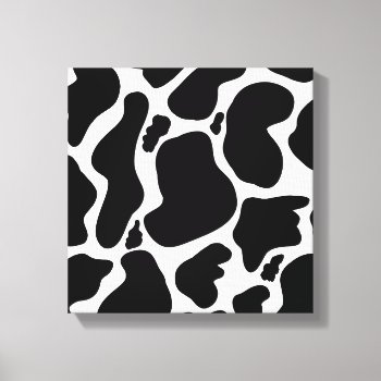 Simple Black White Cow Spots Animal Canvas Print by Trendy_arT at Zazzle