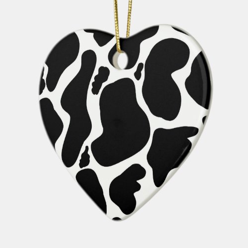 Simple Black white Cow Spots Animal Ceramic Ornament