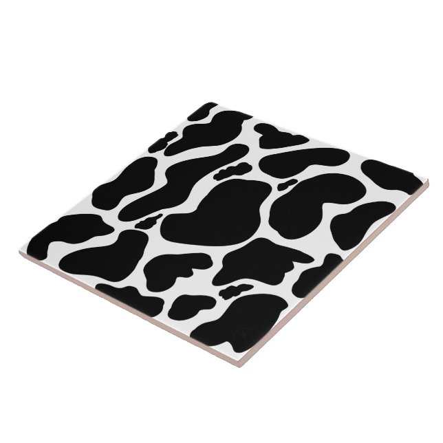 Simple Black white Cow Spots Animal Ceramic Tile (Side)