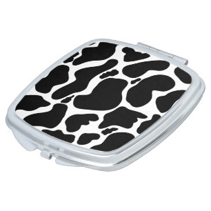 Simple Black white Cow Spots Animal Compact Mirror